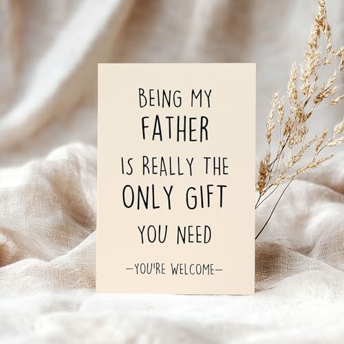 ACH-061 Funny Birthday Card for Dad - Father's Day Gift, 8x5.3in, Premium Linen Card with Envelope