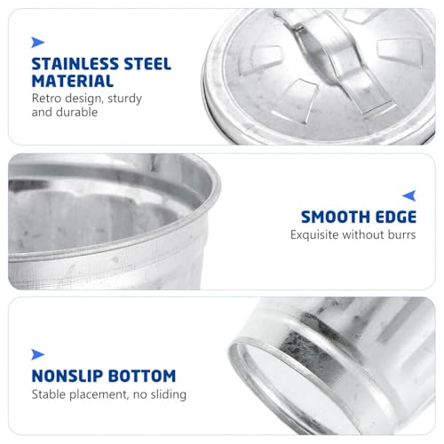 Mini Galvanized Trash Can with Lid - Versatile Desktop Wastebasket