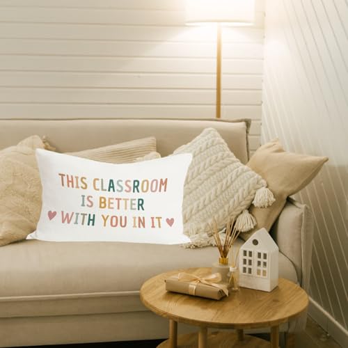 Positive Affirmations Throw Pillow Cover - 12x20 Inch Flannel for Nursery & Classroom