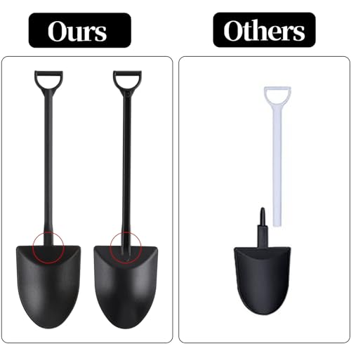 CCINEE 50pcs Mini Shovel Spoons, 12x3cm Disposable Black Plastic Dessert Spoons