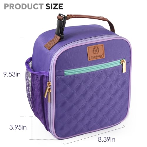 Genteen Insulated Kids Lunch Box with Bottle Holder - Purple