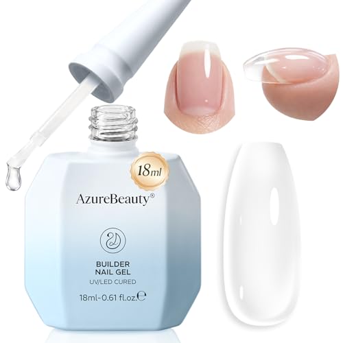 AzureBeauty Clear Builder Gel for Nails 18ml - 7-in-1 UV LED Nail Strengthener