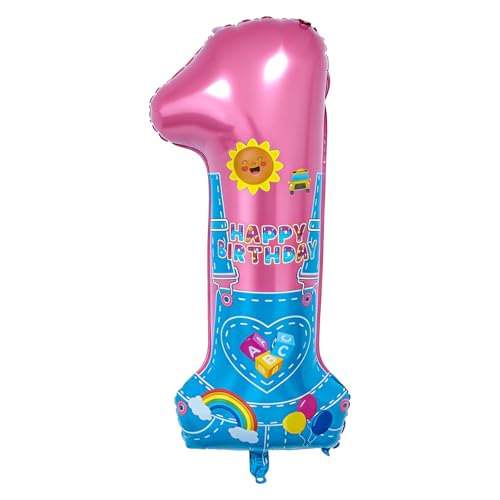 40'' Rainbow Number 1 Balloon for 1st Birthday Party Decorations