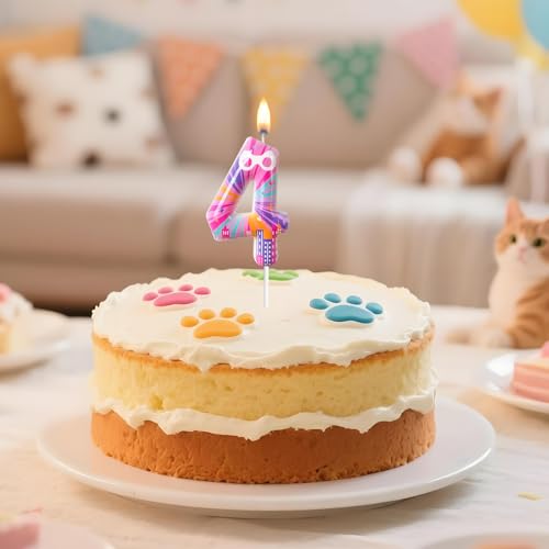Cat-Themed Number Candles Set 0-9 for Birthday Parties