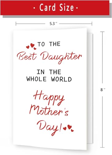 PUGAILA Mother's Day Card for Daughter from Mom and Dad with Envelope