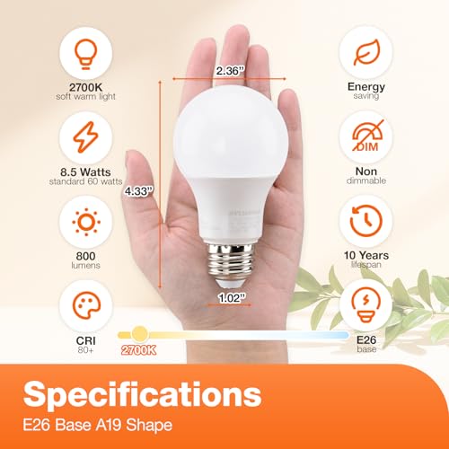 Sylvania LED A19 Light Bulb - 60W Equivalent, Soft White, 800 Lumens, 24-Pack