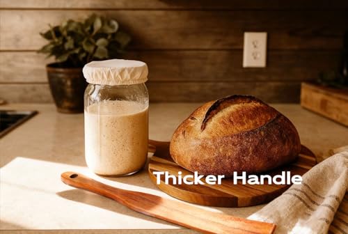 Wood Spurtle Spatula with Thick Handle for Sourdough Baking