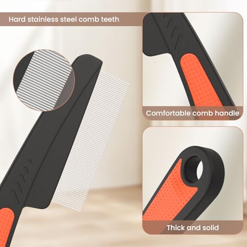 EHBELIF Dandruff Removal Comb, 0.5mm Stainless Steel Fine Tooth Scalp Detox