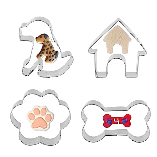 ANCKNE Stainless Steel Dog Bone Cookie Cutter Set - 4 Pieces