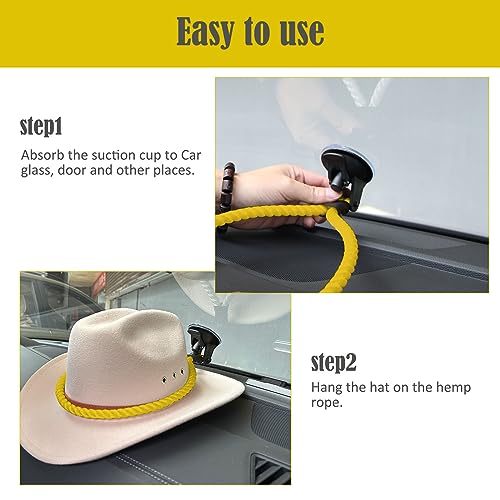 Gray Cowboy Hat Mount for Vehicle - Durable Suction Cup Holder