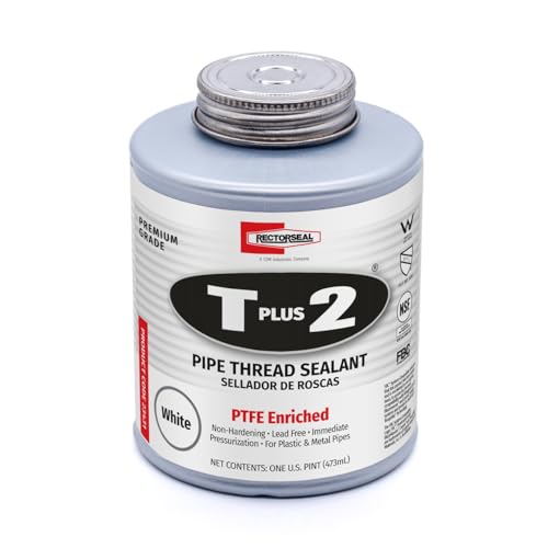 RectorSeal T Plus 2 Pipe Thread Sealant with PTFE, 16 oz, Non-Hardening