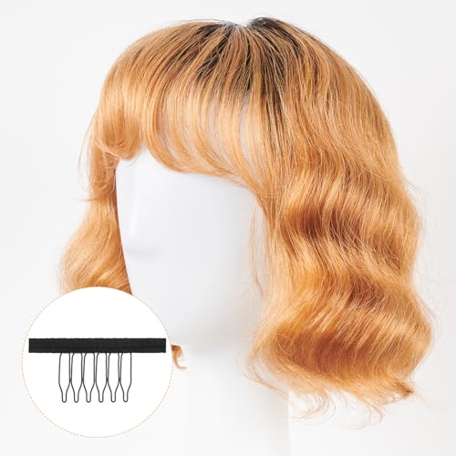 Alrhso 40 Pcs Metal Wig Clips with Cloth Edge 6 Teeth for Hairpieces