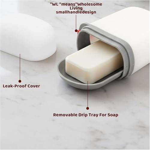 Travel Soap Holder Set - 2PCS Bar Soap Cases with Secure Lid