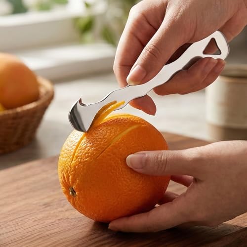Jeffdad 4-Piece Stainless Steel Citrus Peeler Set with Ergonomic Grip