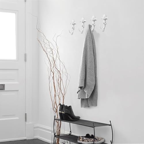Heavy Duty White Door Hanger Hooks - 2 Packs for Bathroom & Closet