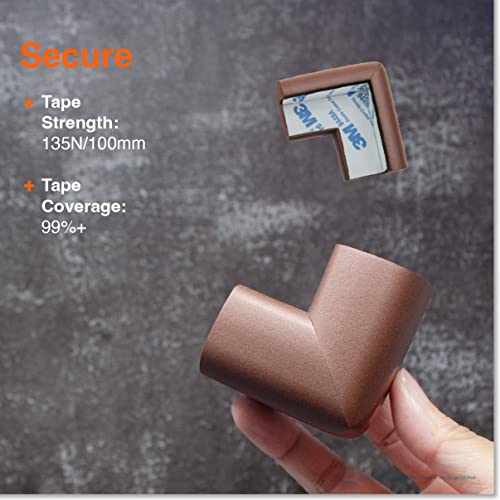 Roving Cove Baby Proof Corner Protector - Coffee Brown, 8 Large Pre-Taped Corners