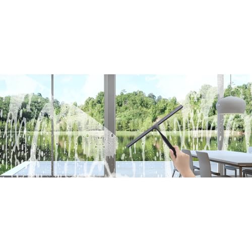 J&V TEXTILES 10-Inch Stainless Steel Shower Squeegee - Black