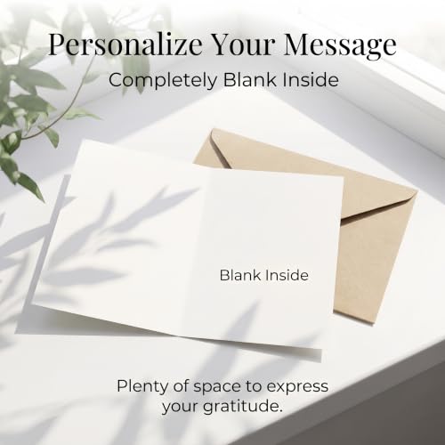 XXINMOH 25-Pack Premium Thank You Cards with Envelopes, 350GSM Cardstock