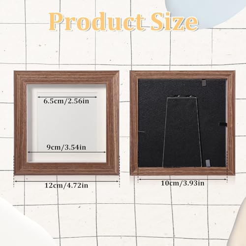 Alrhso Style-1 4x4 Shadow Box Picture Frame Solid Walnut for Memorabilia & Awards