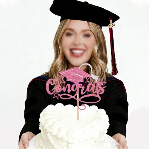 Congrats Grad 2026 Cake Topper | Graduation Party Decorations