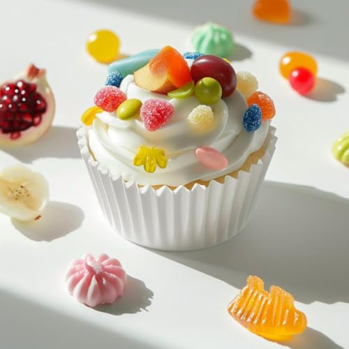 200pcs White Cupcake Liners - Grease-Proof & Nonstick