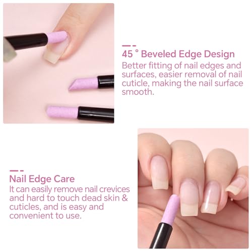10Pcs Pumice Stone Nail File Cuticle Remover Pen Manicure Tool
