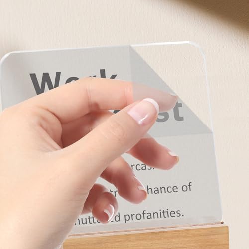 Acrylic Office Desk Sign - Coworker Appreciation Gift with Wooden Stand - Acrylic Work Forecast
