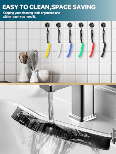 6-Pack Hard Bristle Crevice Cleaning Brushes for Narrow Spaces