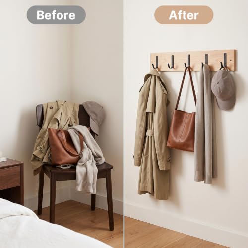 POZEAN 12 Pack Heavy Duty Wall Mounted Coat Hooks - Organize Coats, Bags & Hats