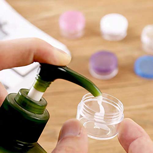 Aliotech 5g Empty Cosmetic Sample Jars with Multi-Color Lids 10 Pack