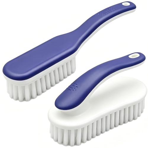 Ergonomic 2-Pack Cleaning Brush Set for Shoe & Laundry Care