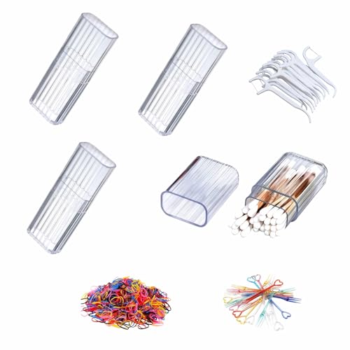 Clear Mini Storage Boxes 4-Pack, Transparent Travel Organizers for Q-Tips and Small Essentials