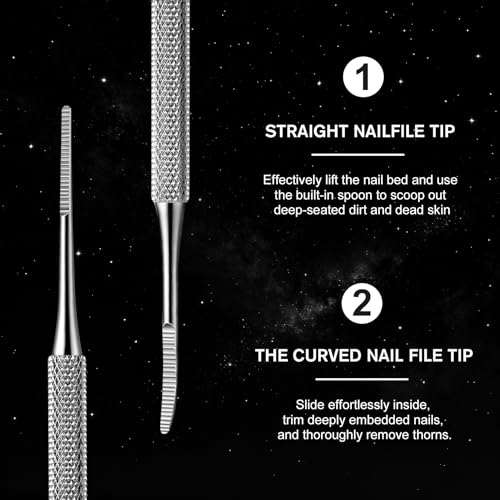FERYES Professional Ingrown Toenail Tool - 2-in-1 Stainless Steel File & Lifter