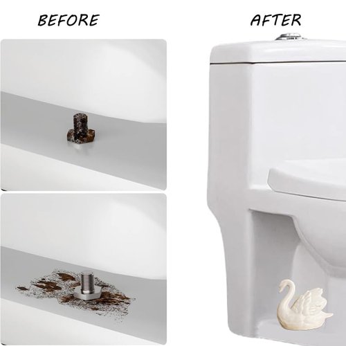 2PCS Toilet Bolt Covers Decorative, Ceramic Toilet Bolt Caps Decorative, Funny Toilets Screw Cover Caps, Lovely Swan Toilets Bowl Bolt Covers, Easy Installation Bathroom Accessories (White)