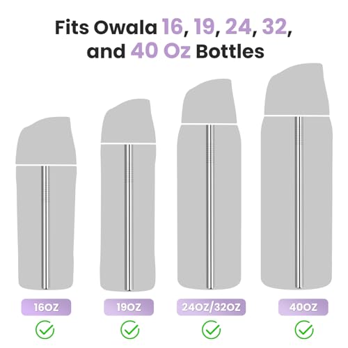 NiHome 8-Pack Stainless Steel Straws for Owala Bottles | Reusable & Portable