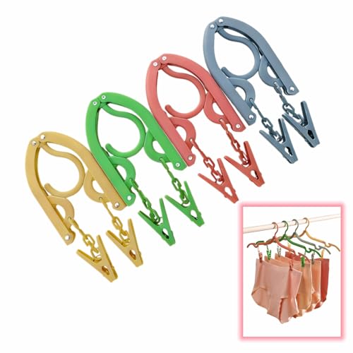 Foldable Travel Hangers 4 Pack - Space-Saving Non-Slip Design