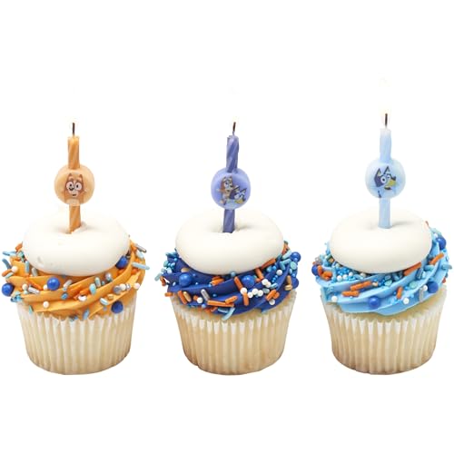 Bluey and Bingo Birthday Cake Candles - 6-Piece Party Decoration Set
