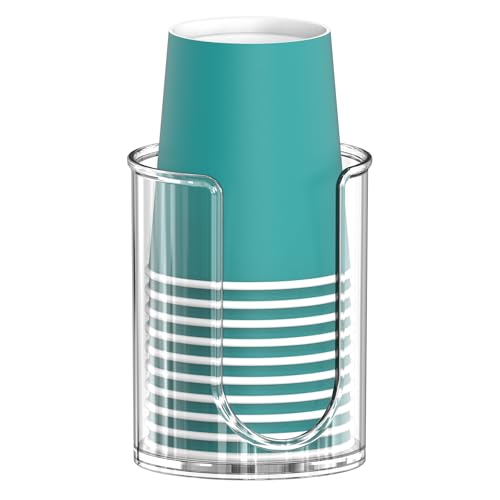 GeeRic Clear Acrylic Bathroom Cup Dispenser for 3 oz Disposable Paper Cups