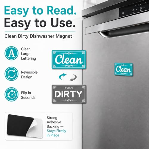 Magnetic Clean Dirty Dishwasher Magnet Sign | Kitchen Organizer