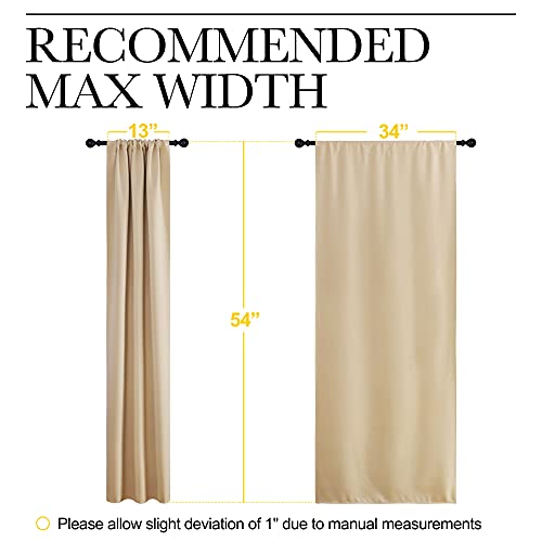 NICETOWN Biscotti Beige Blackout Curtains 34" x 54" - Thermal Insulated Drapes, 2 Panels