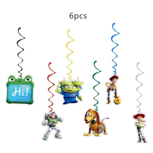 Happy Birthday Banner with Vortex Decorative Pendants - Toys Theme