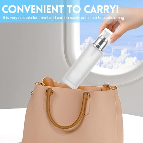 Frosted Glass Lotion Pump Bottles - 2 Pack, 120ml Travel Containers