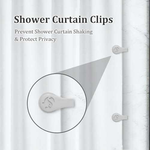 Magnetic Silicone Shower Curtain Clips - 3 Pack Gray, Self-Adhesive, Windproof