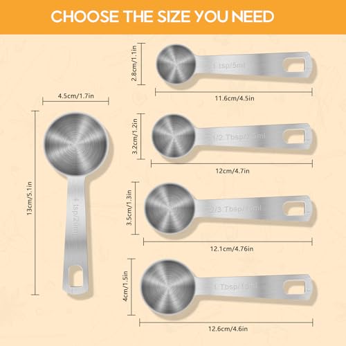 AUOIKK 1.5 Teaspoon Stainless Steel Measuring Spoon - Durable & Ergonomic