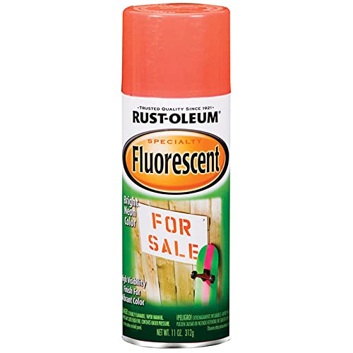 Rust-Oleum Specialty Fluorescent Spray Paint, Red Orange, 11 oz - 6 Pack