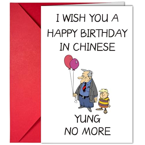Maitsol Happy Birthday Card for Husband & Dad - Funny 40th-80th Birthday Card, H Style