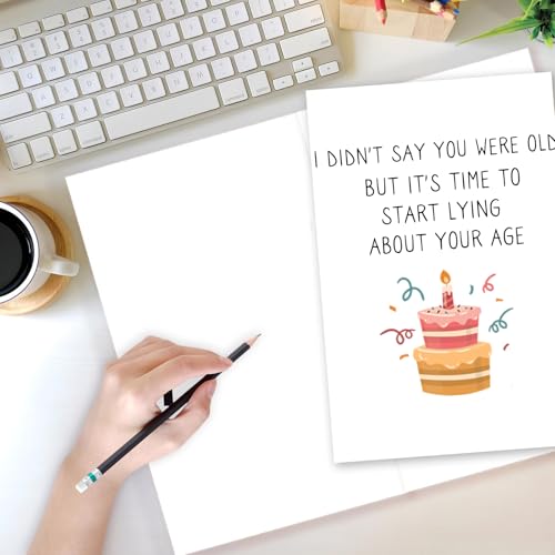 Funny Birthday Card for Men and Women with Envelope and Gold Seal