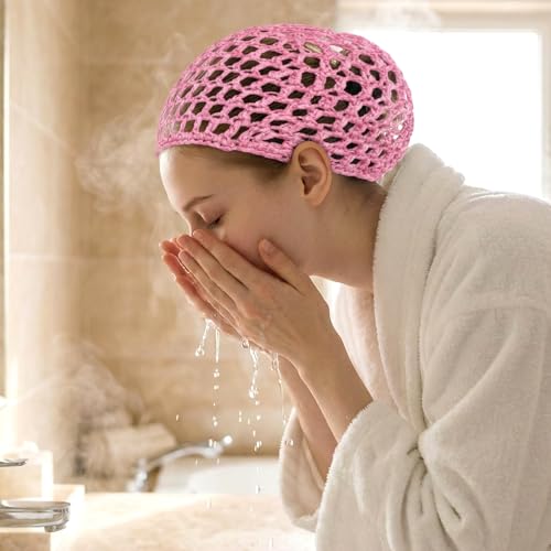 3 Pcs Crochet Hair Nets for Sleeping Breathable Knit Sleep Bonnets