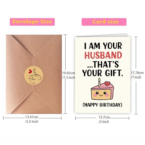 Funny Birthday Card for Wife | Luxurious Silk Finish | 7x5in