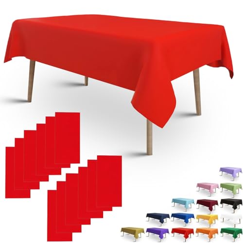 Red Plastic Tablecloth 54x108 Inch - Disposable for Parties & Events